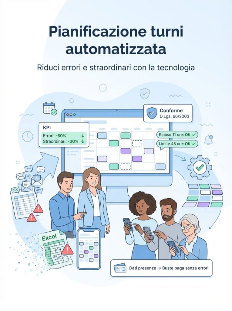 Pianificazione turni automatizzata: riduci errori e straordinari con la tecnologia
