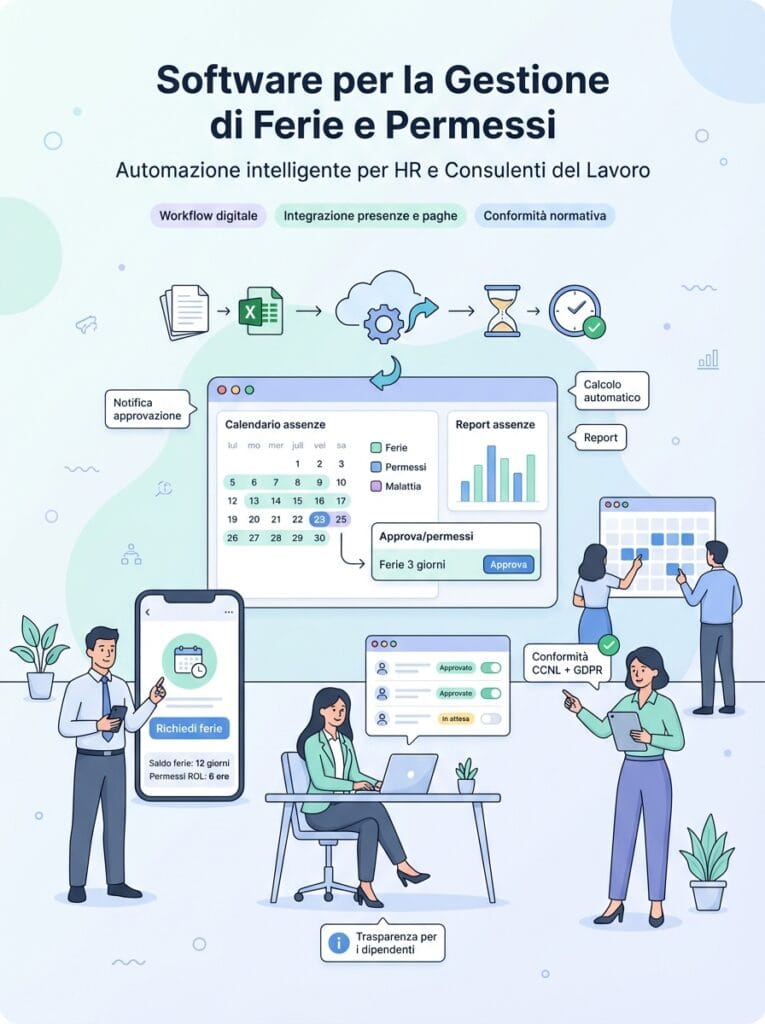 Software per la Gestione di Ferie e Permessi: L'Automazione Intelligente per HR e Consulenti del Lavoro