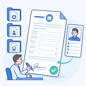 Contratto di lavoro compilato e firmato con richiamo automatico dell’anagrafica dipendente in Consultala HR