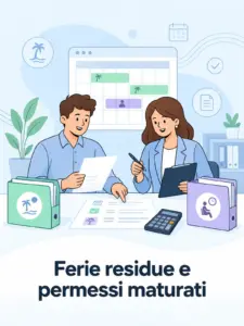 Illustrazione cartoon: ferie residue e permessi maturati