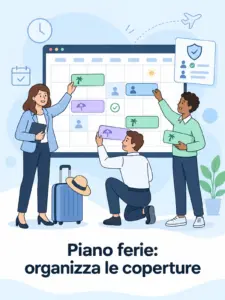 Illustrazione cartoon: piano ferie aziendale